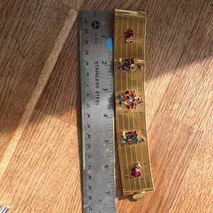 Gold Charm Bracelet with Colorful Accents